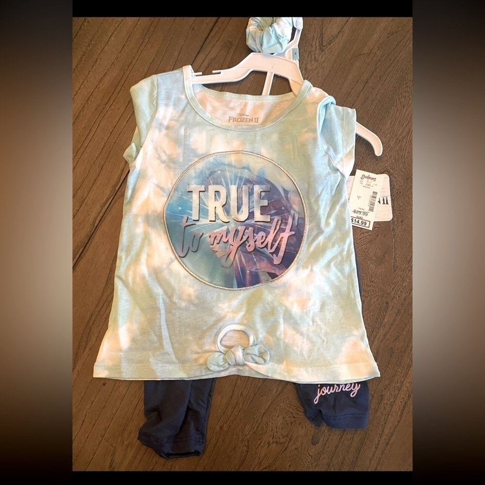 Disney Elsa Frozen kids outfit two piece set